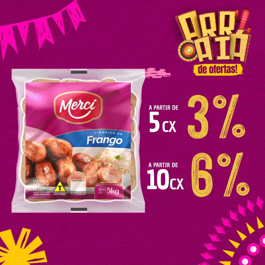 Lingui&ccedil;a de Frango Cong 5kg - Merc&iacute;